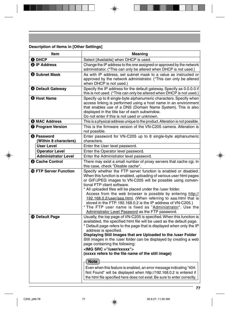 JVC VN-C205 User Manual | Page 77 / 90