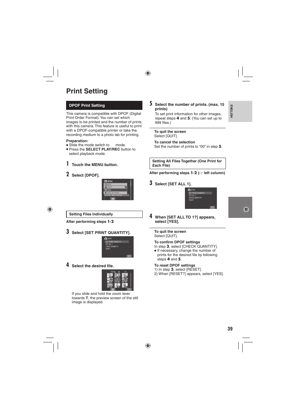Print setting | JVC Everio GZ-MG465 User Manual | Page 115 / 228