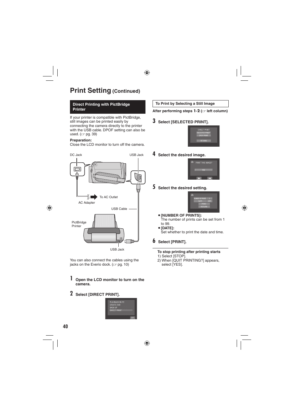 Print setting | JVC Everio GZ-MG465 User Manual | Page 116 / 228