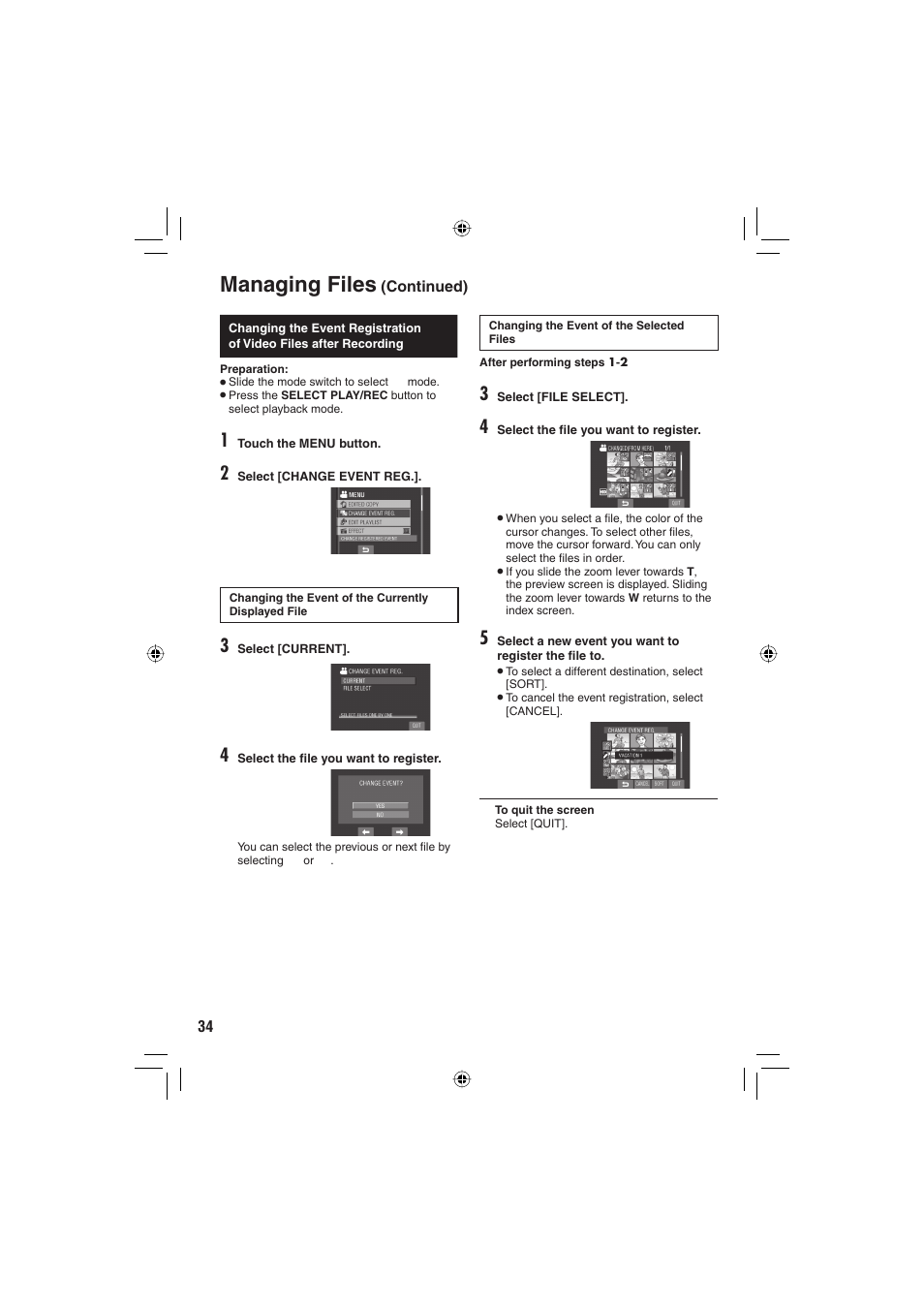 Managing files | JVC Everio GZ-MG465 User Manual | Page 186 / 228