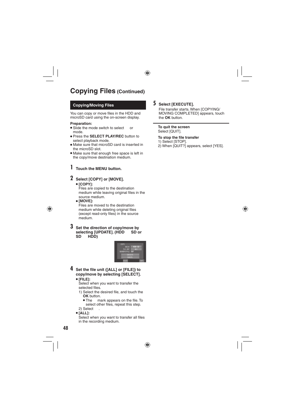 Copying files | JVC Everio GZ-MG465 User Manual | Page 200 / 228
