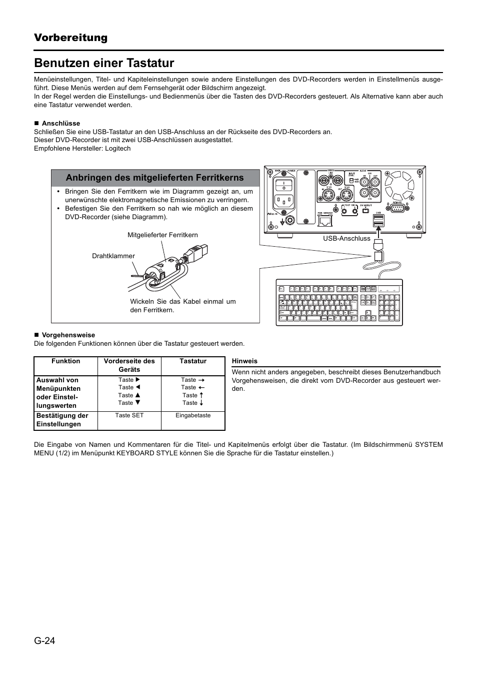 Benutzen einer tastatur, Vorbereitung | JVC BD-X201MS User Manual | Page 107 / 498