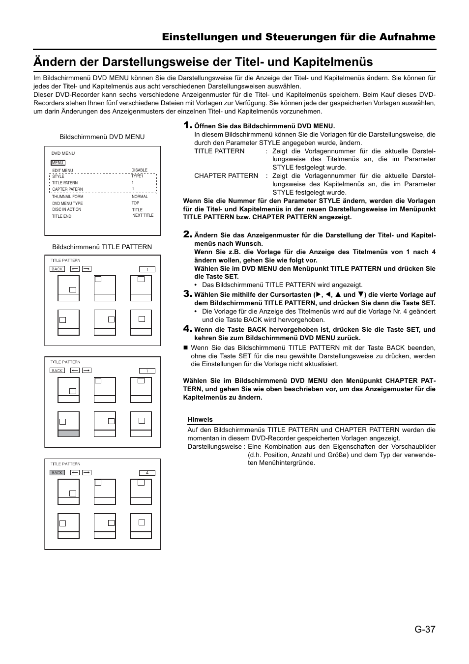Einstellungen und steuerungen für die aufnahme | JVC BD-X201MS User Manual | Page 120 / 498