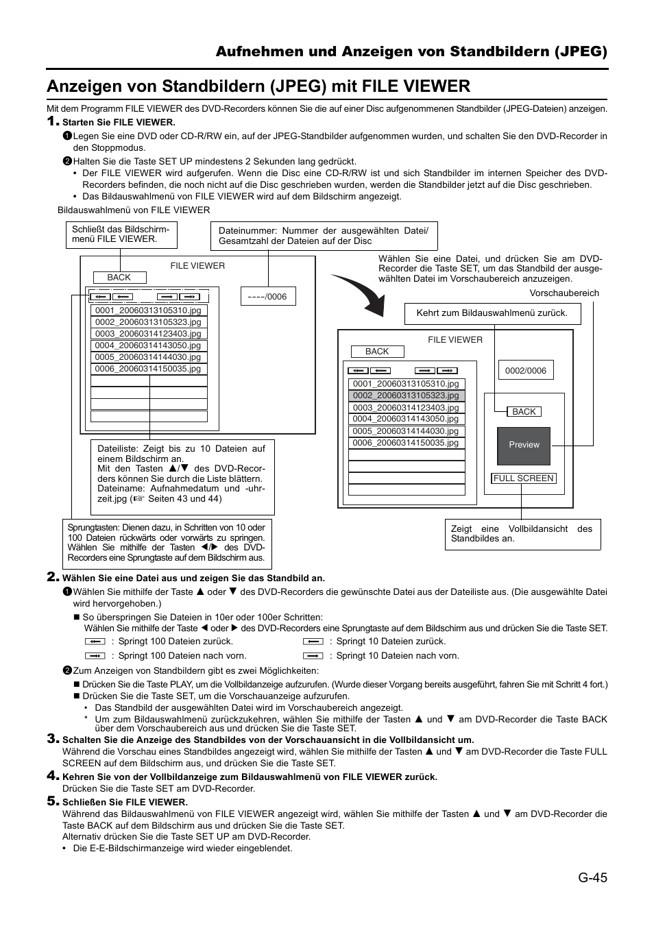 Anzeigen von standbildern (jpeg) mit file viewer, Aufnehmen und anzeigen von standbildern (jpeg) | JVC BD-X201MS User Manual | Page 128 / 498