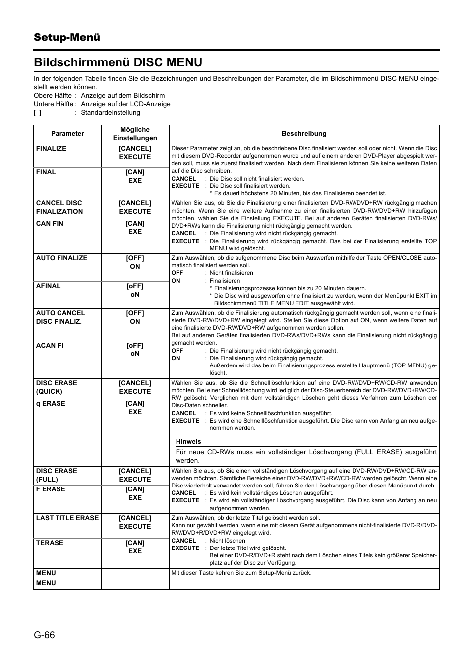 Bildschirmmenü disc menu, Setup-menü | JVC BD-X201MS User Manual | Page 149 / 498