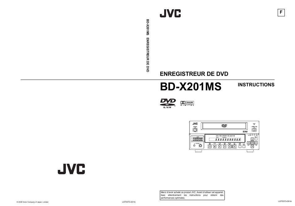 Bd-x201ms, Enregistreur de dvd | JVC BD-X201MS User Manual | Page 167 / 498