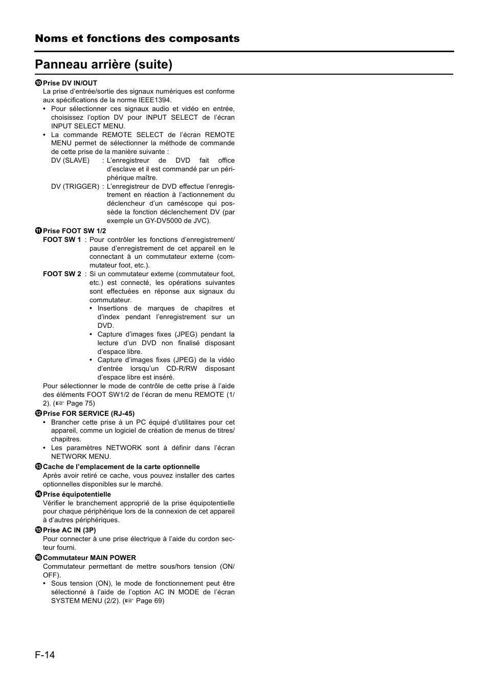 Panneau arrière (suite), Noms et fonctions des composants | JVC BD-X201MS User Manual | Page 180 / 498