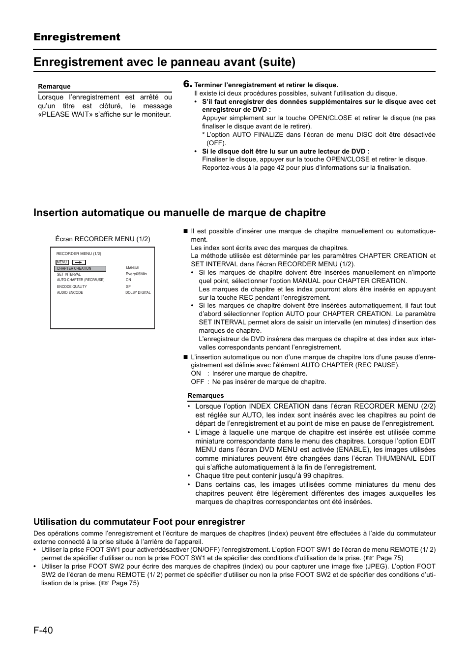 Enregistrement avec le panneau avant (suite), Enregistrement | JVC BD-X201MS User Manual | Page 206 / 498