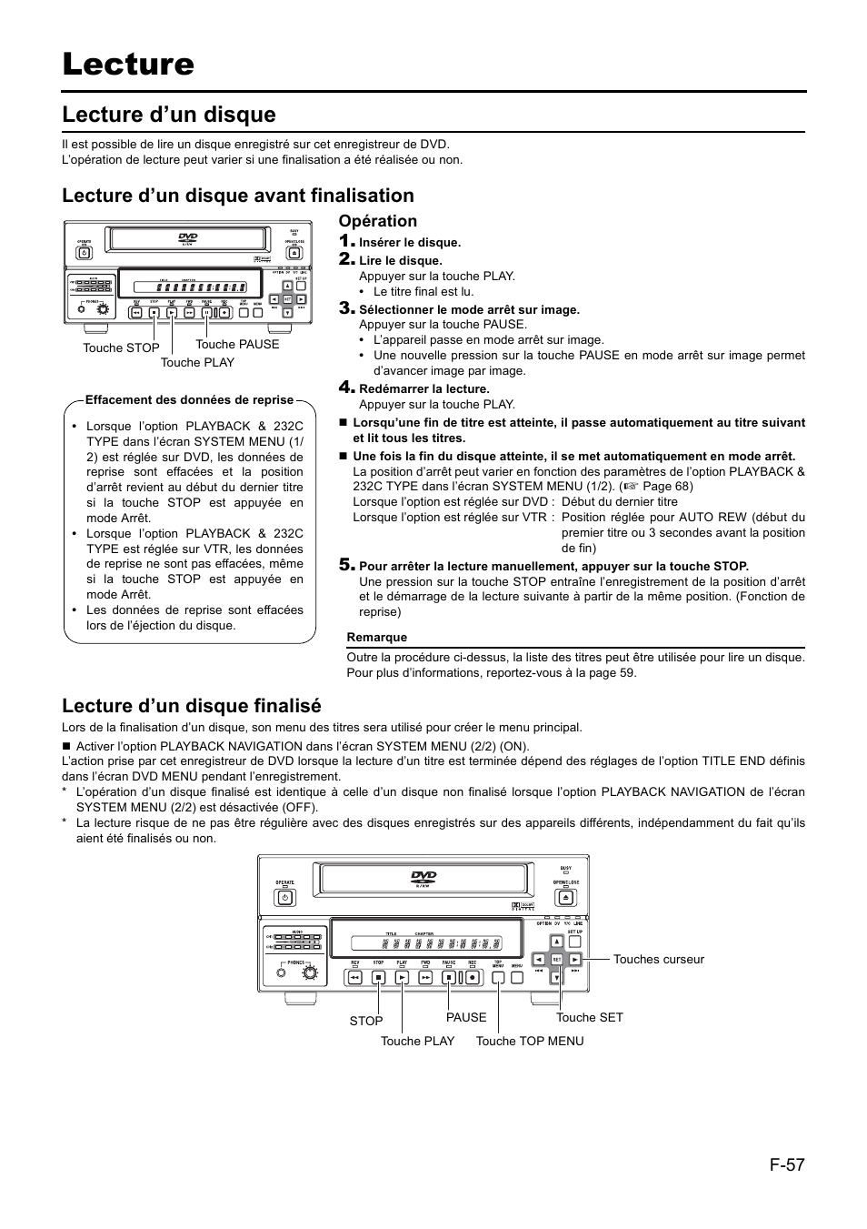 Lecture, Lecture d’un disque | JVC BD-X201MS User Manual | Page 223 / 498