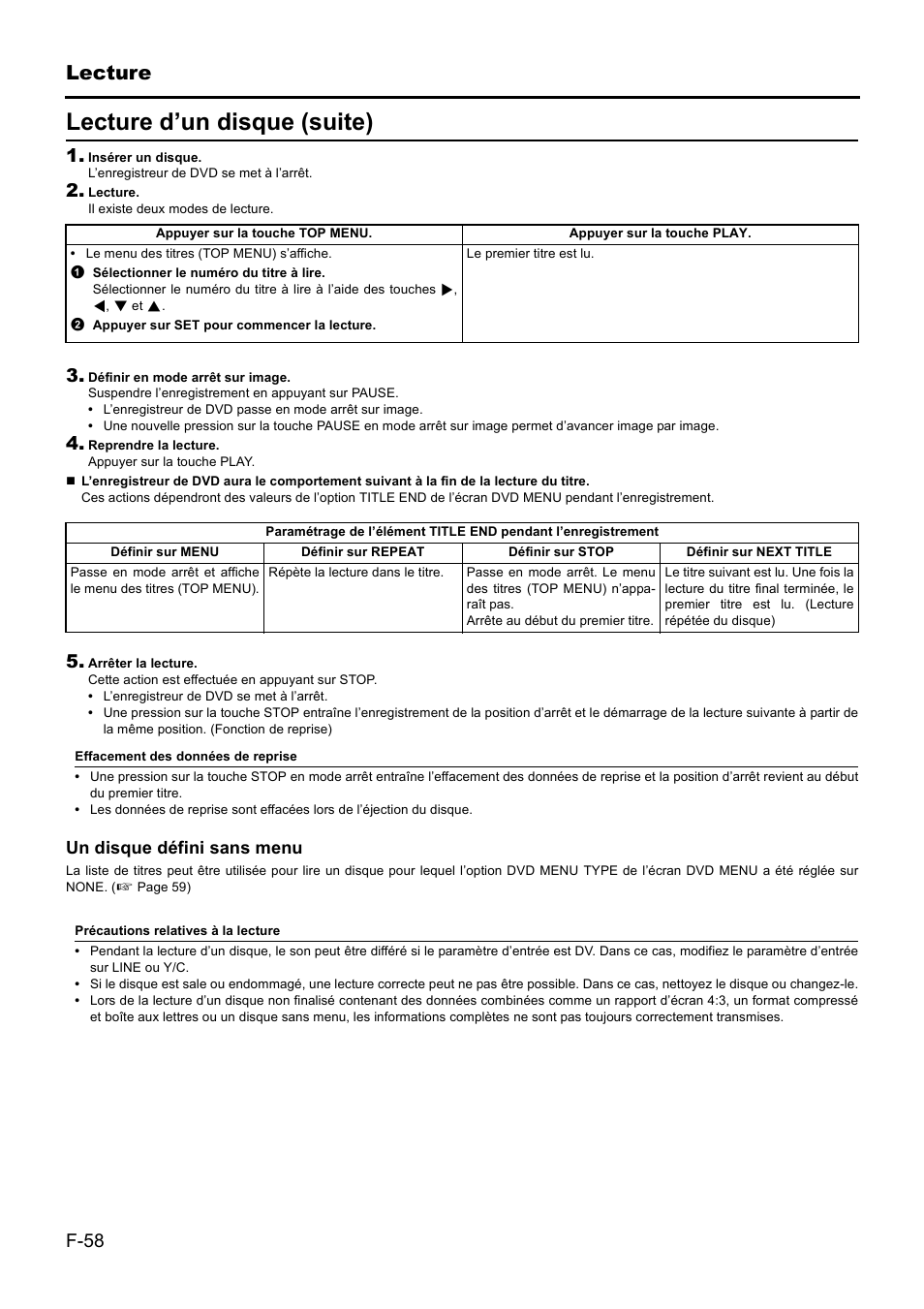 Lecture d’un disque (suite) | JVC BD-X201MS User Manual | Page 224 / 498