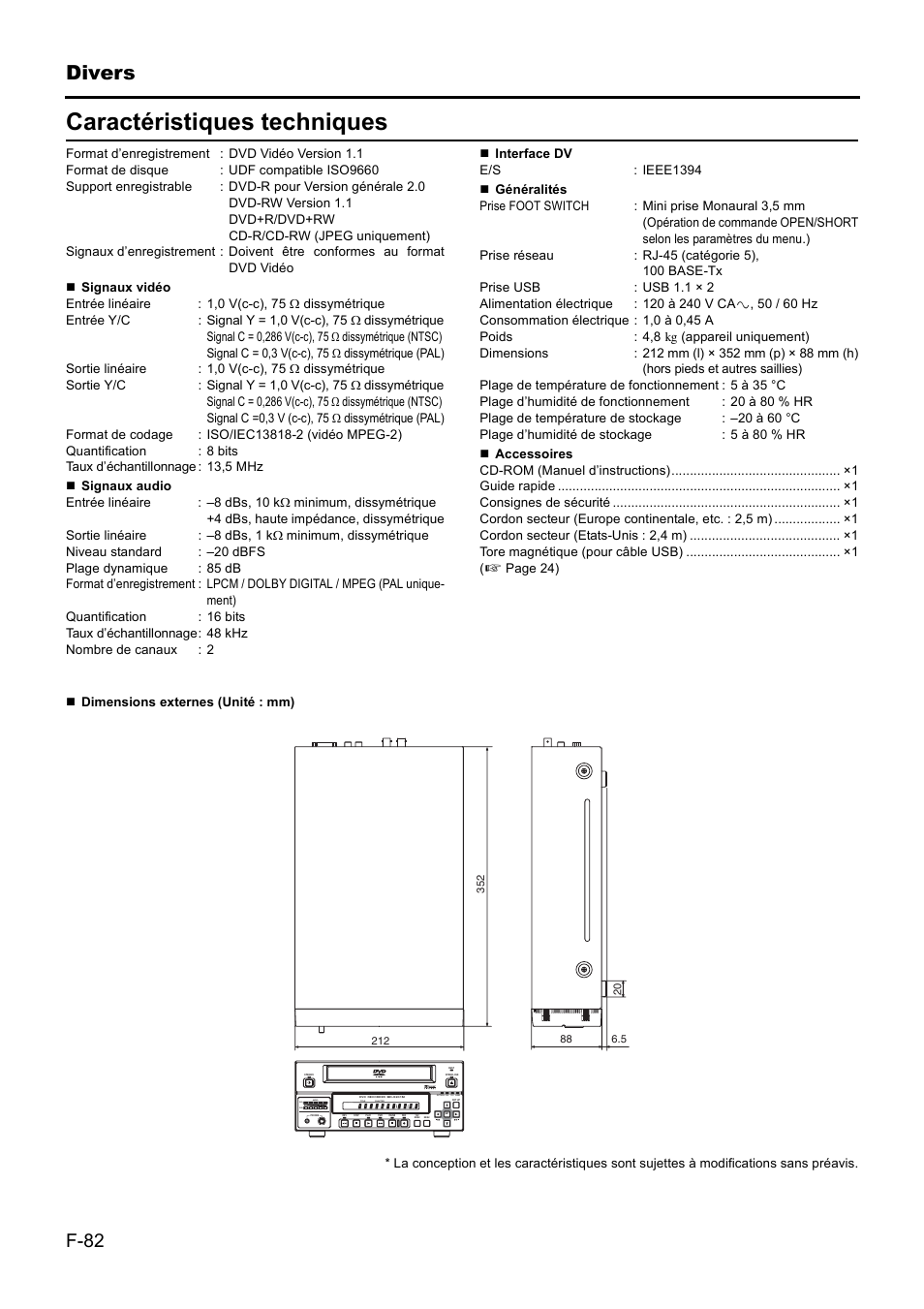 Sd sp 3 sd sp 3, Caractéristiques techniques | JVC BD-X201MS User Manual | Page 248 / 498