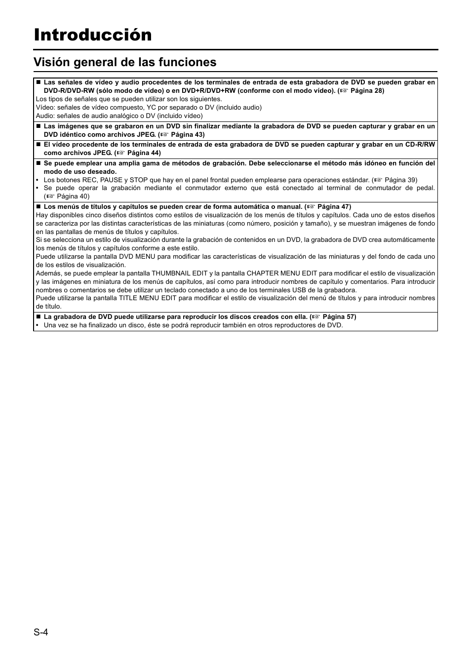 Introducción, Visión general de las funciones | JVC BD-X201MS User Manual | Page 253 / 498
