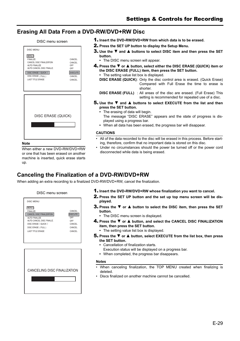 Settings & controls for recording | JVC BD-X201MS User Manual | Page 29 / 498