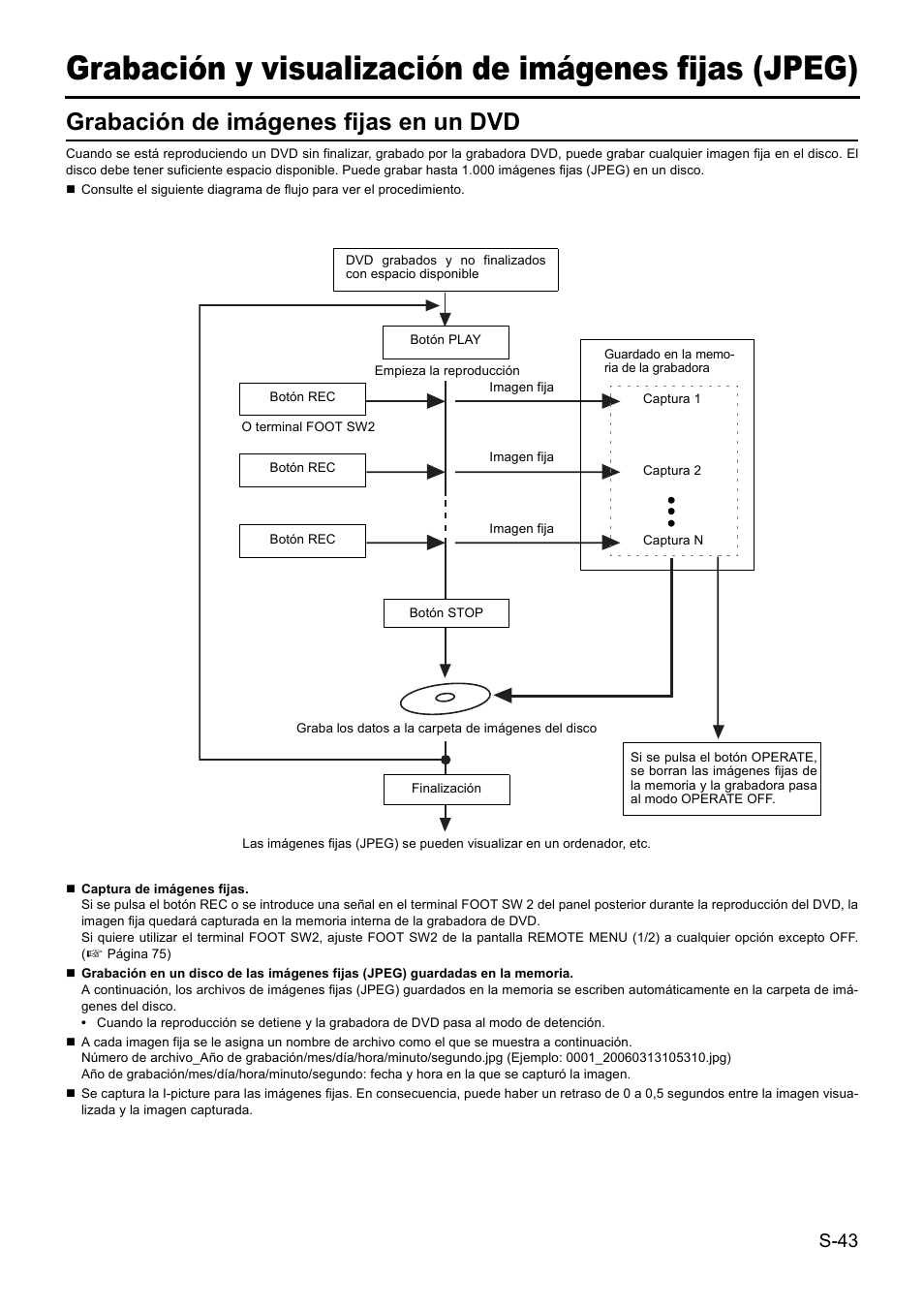 Grabación y visualización de imágenes fijas (jpeg), Grabación de imágenes fijas en un dvd | JVC BD-X201MS User Manual | Page 292 / 498