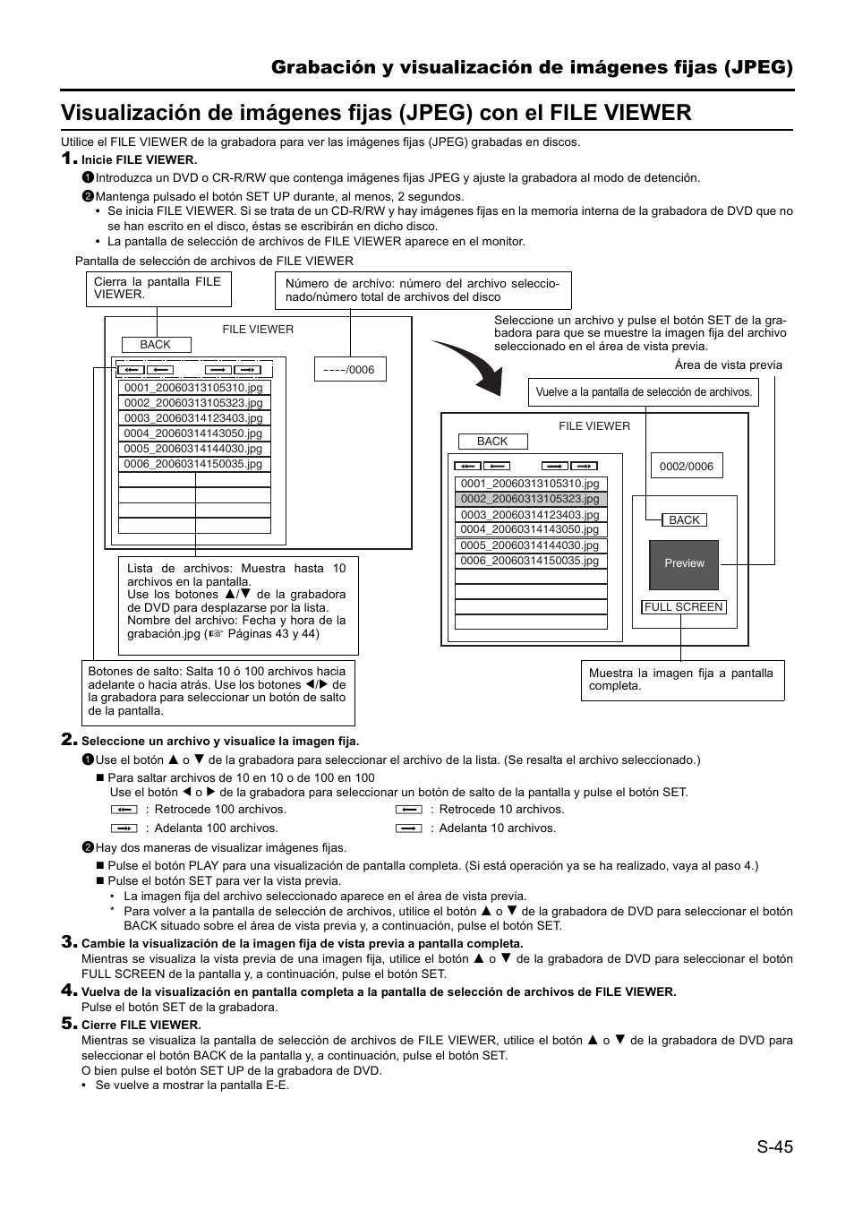 Grabación y visualización de imágenes fijas (jpeg) | JVC BD-X201MS User Manual | Page 294 / 498