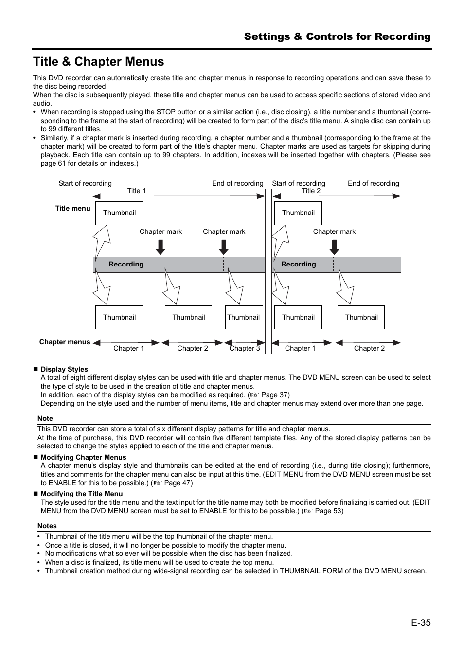 Title & chapter menus | JVC BD-X201MS User Manual | Page 35 / 498