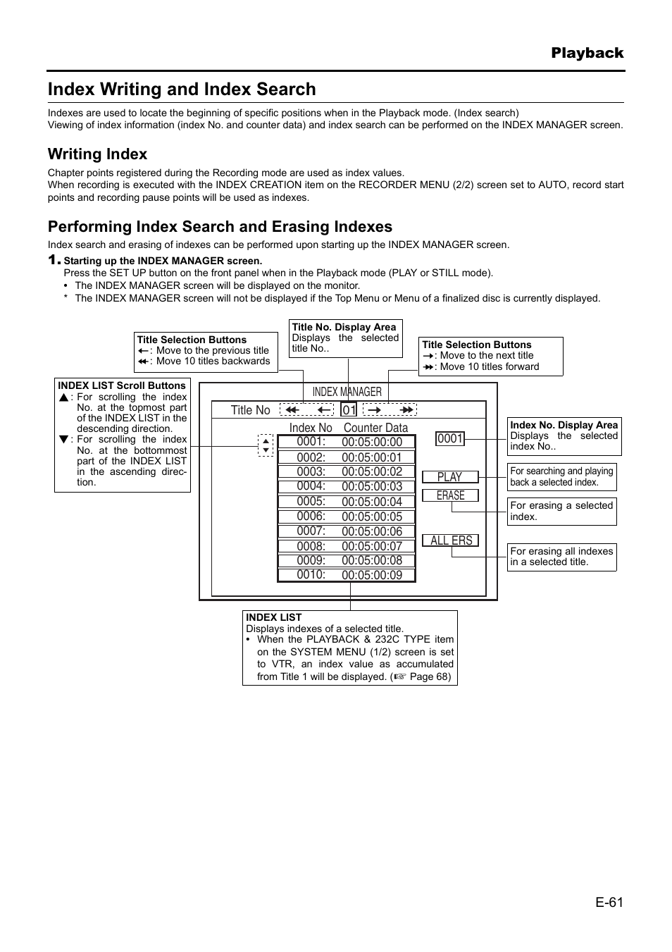Index writing and index search | JVC BD-X201MS User Manual | Page 61 / 498