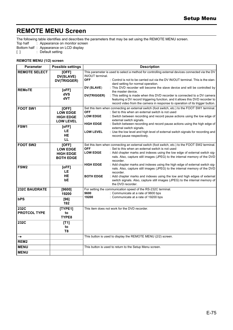 Remote menu screen, 75 f | JVC BD-X201MS User Manual | Page 75 / 498