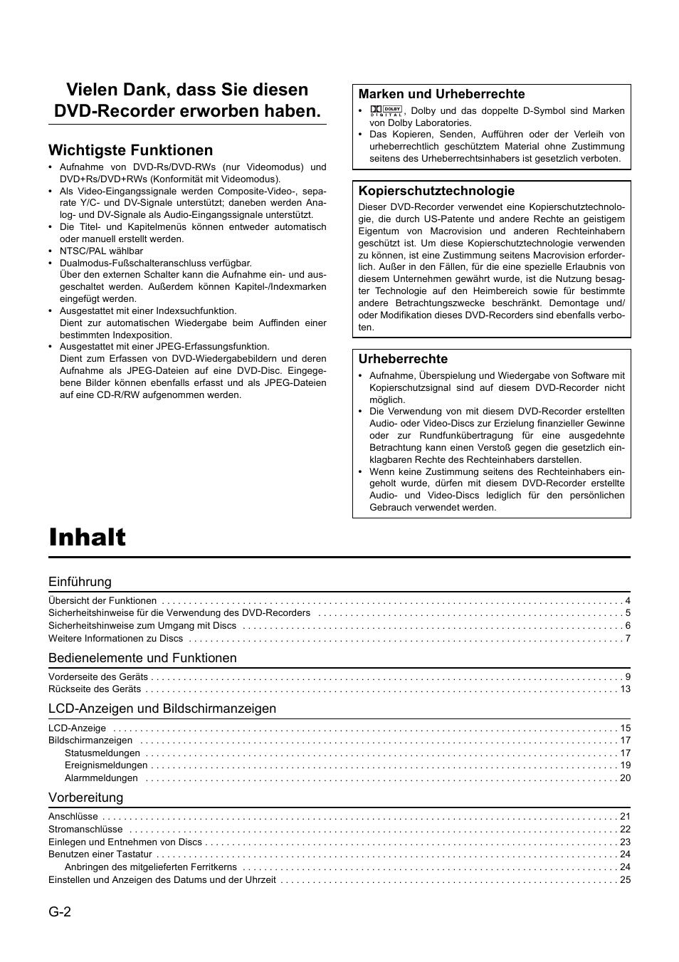 Inhalt | JVC BD-X201MS User Manual | Page 85 / 498