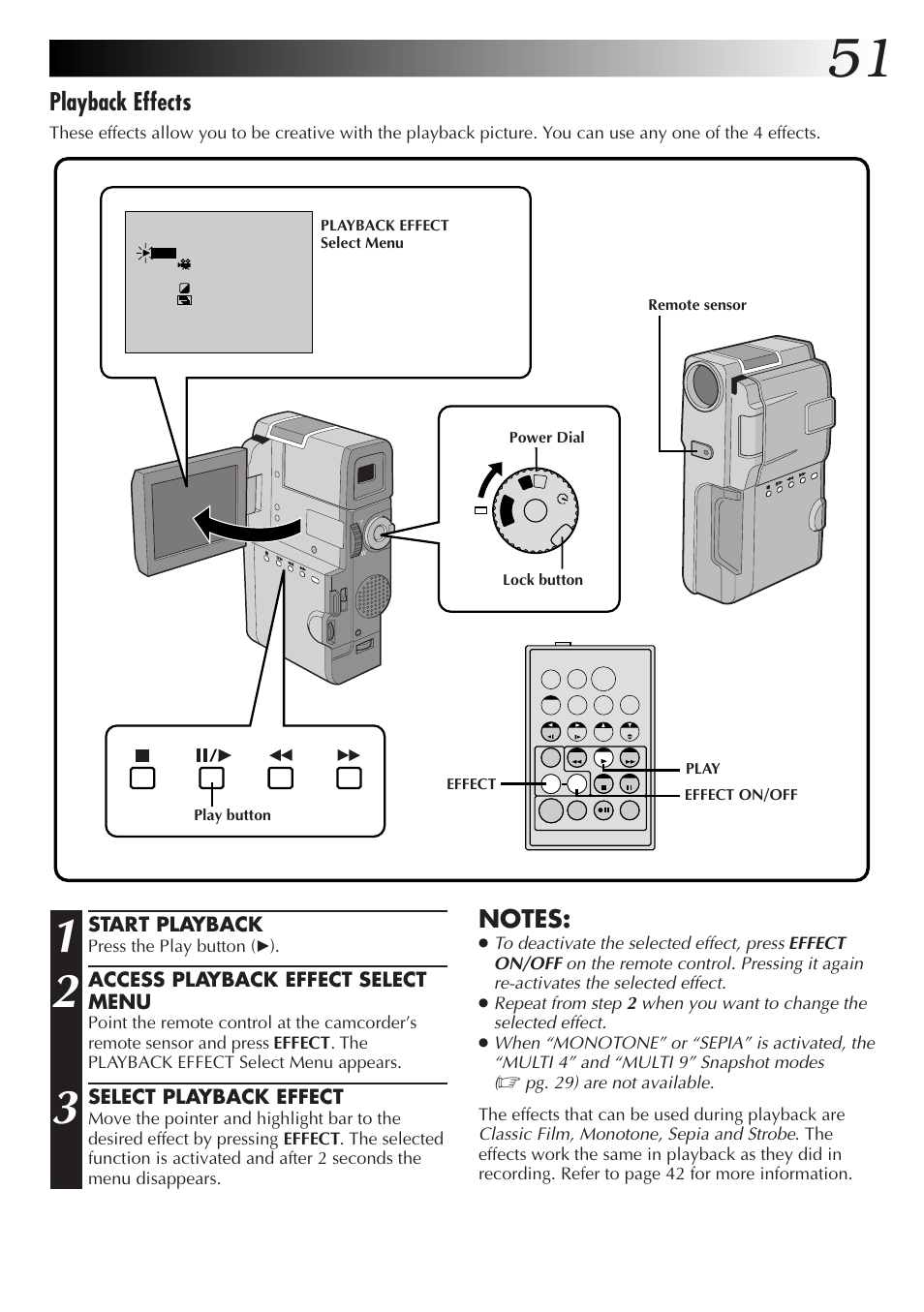 Playback effects | JVC GR-DVM55 User Manual | Page 51 / 88