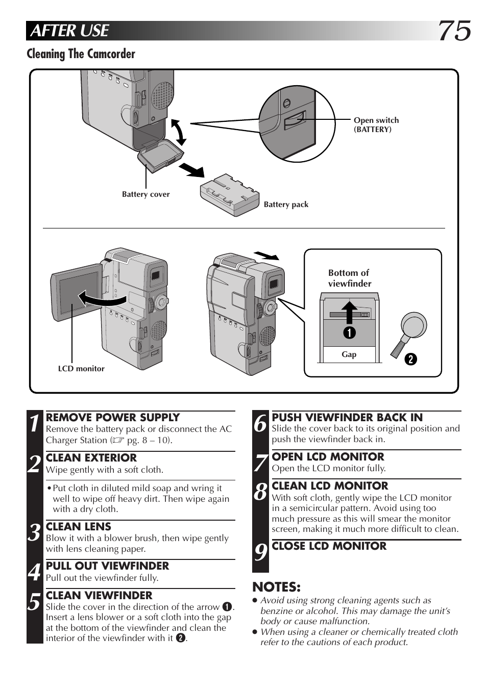 After use | JVC GR-DVM55 User Manual | Page 75 / 88