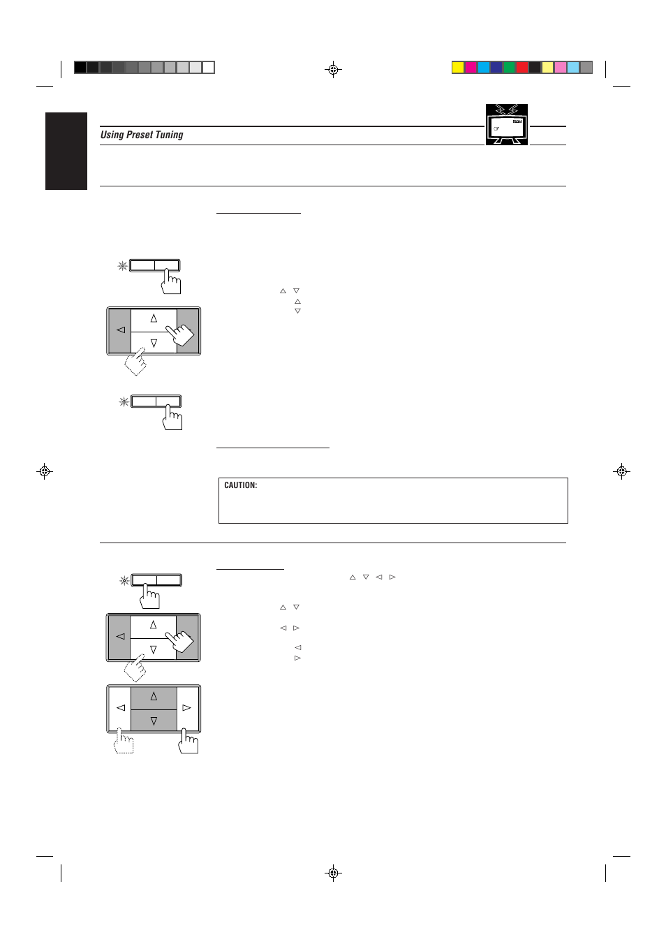 English, Using preset tuning | JVC RX-80PGD User Manual | Page 24 / 56