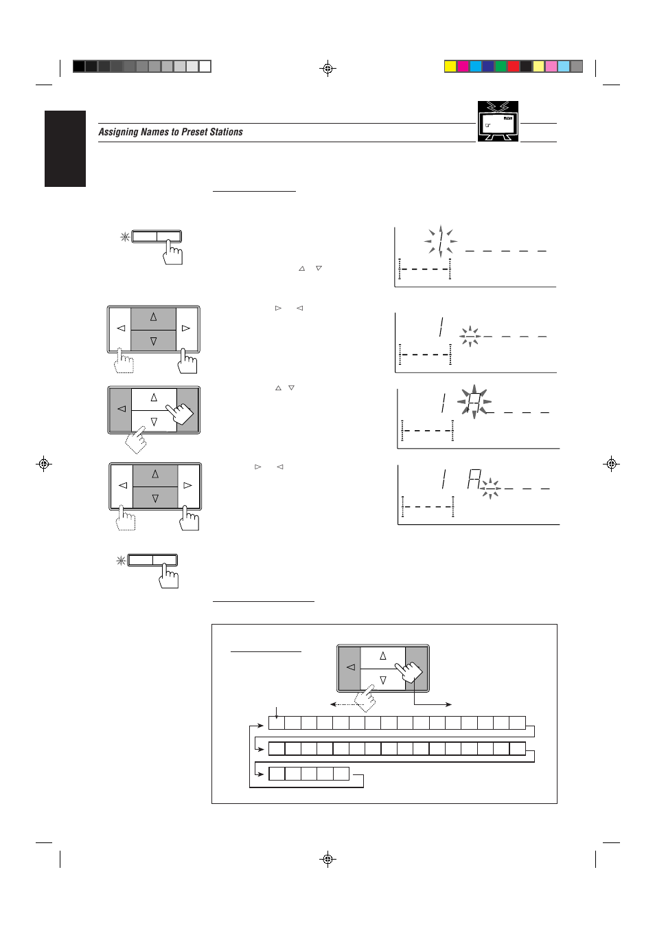 English, Assigning names to preset stations | JVC RX-80PGD User Manual | Page 26 / 56