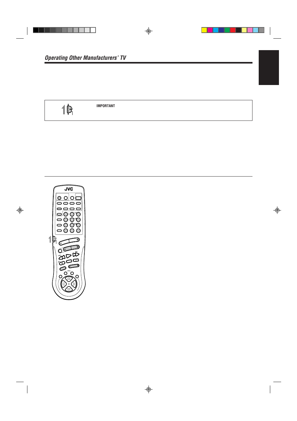 Operating other manufacturers’ tv, English, Page 48 | JVC RX-80PGD User Manual | Page 51 / 56