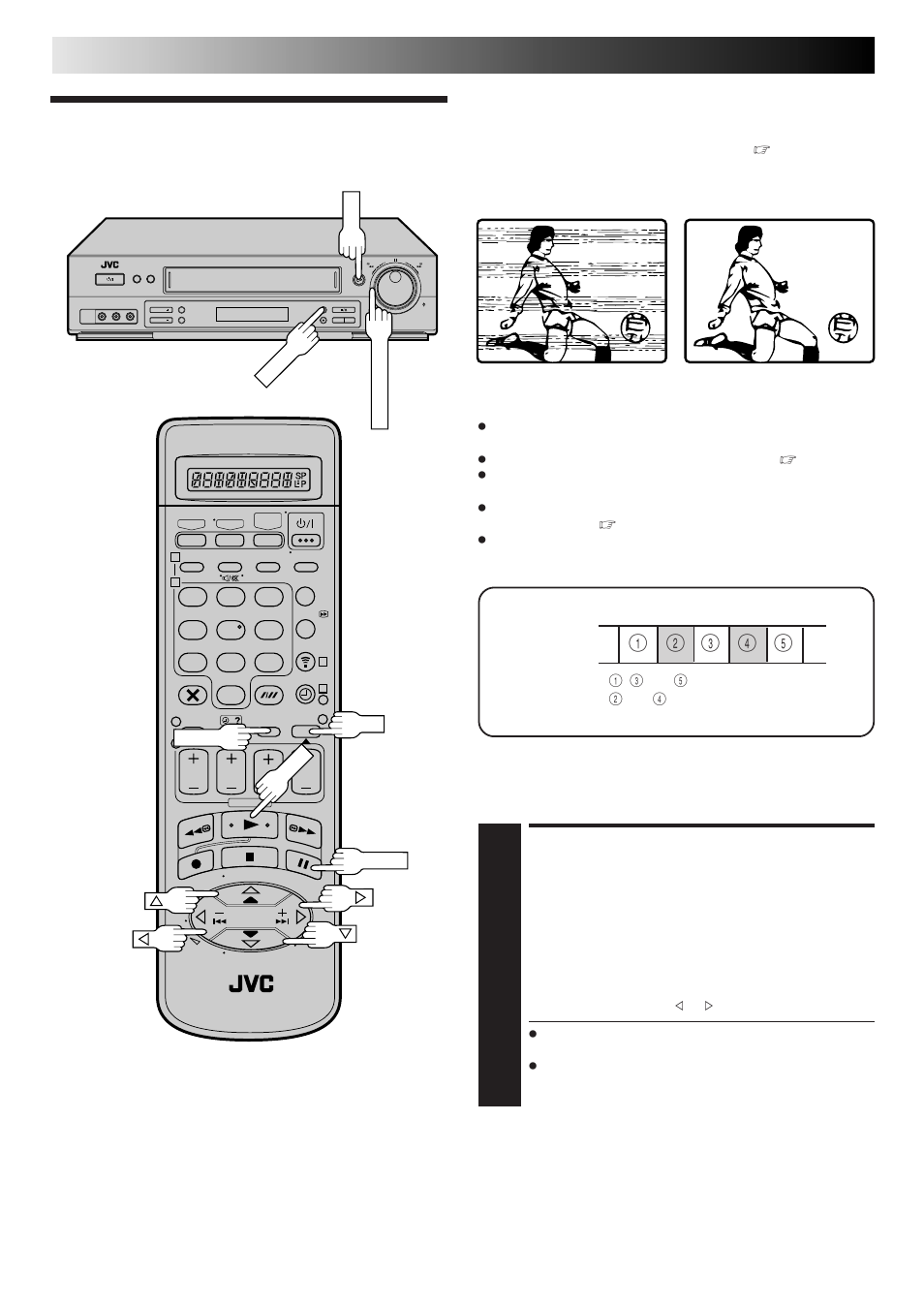 Timescan, Activate variable-speed search, Advanced operations (cont.) | Variable-speed search/ reverse play | JVC HR-DD865EK User Manual | Page 24 / 64