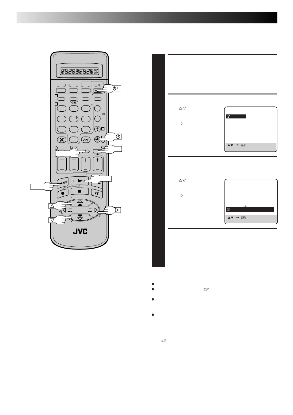 Access main menu screen, Access mode set screen, Select power save mode | Return to normal screen, Advanced operations (cont.), Power save mode | JVC HR-DD865EK User Manual | Page 42 / 64
