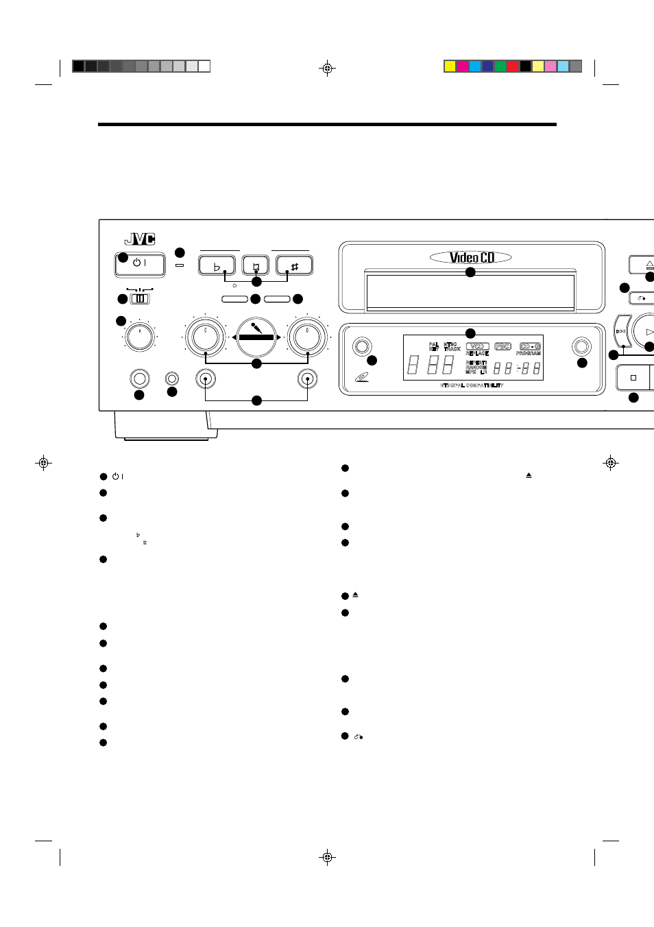 Overview of controls, Left front panel of the player, Center front panel of the player | Right front panel of the player, Page 4 | JVC XL-SV23GD User Manual | Page 8 / 24