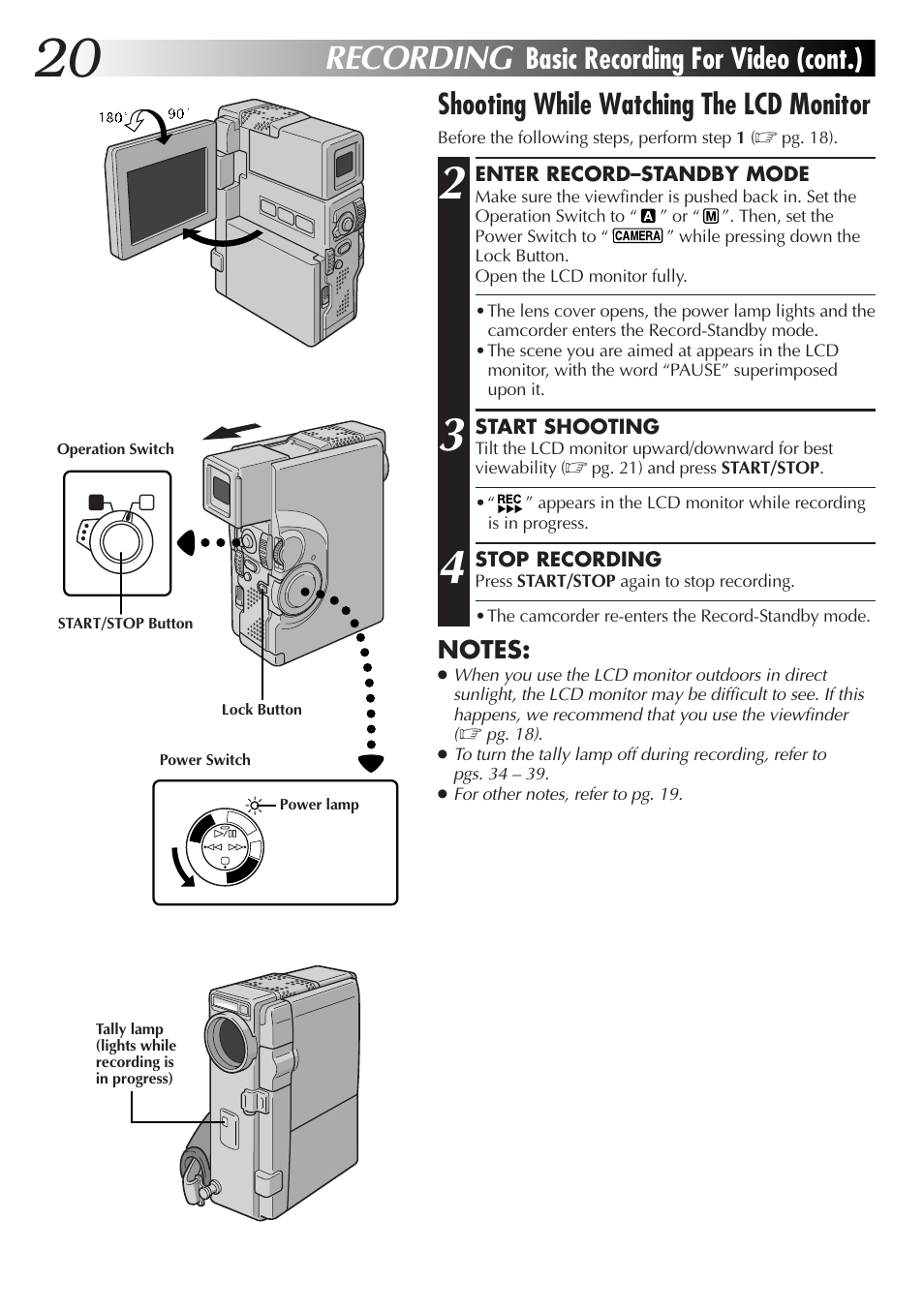 Recording | JVC GR-DVX70 User Manual | Page 20 / 112