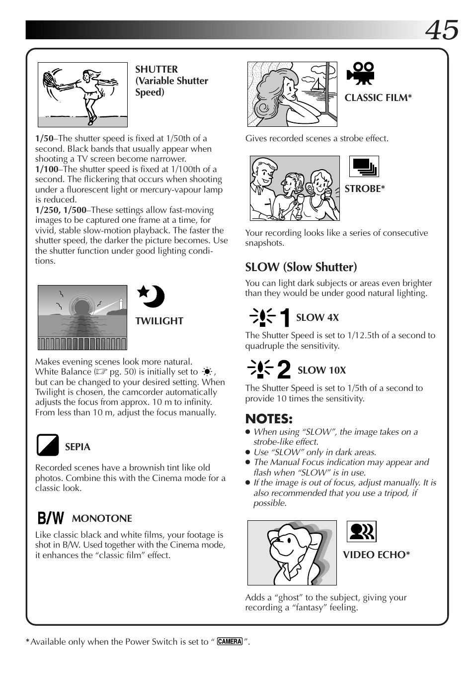 Slow (slow shutter) | JVC GR-DVX70 User Manual | Page 45 / 112