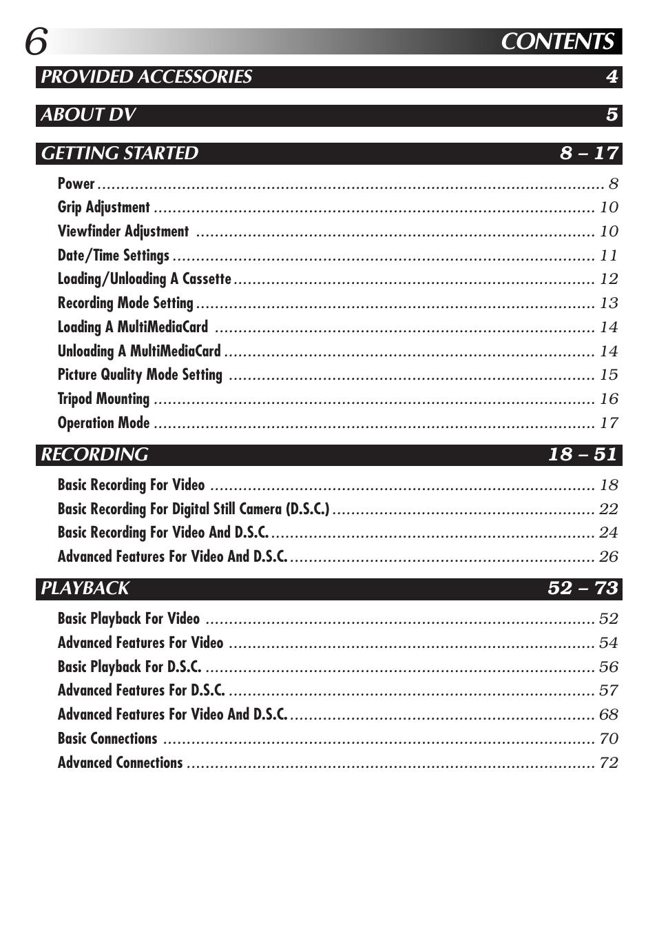 JVC GR-DVX70 User Manual | Page 6 / 112