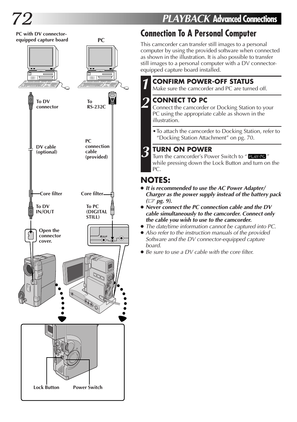 Playback | JVC GR-DVX70 User Manual | Page 72 / 112