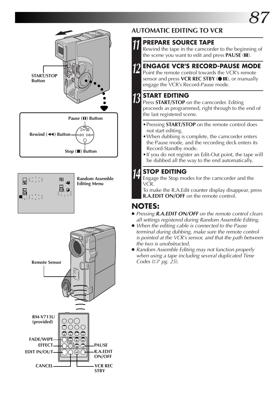 Automatic editing to vcr | JVC GR-DVX70 User Manual | Page 87 / 112