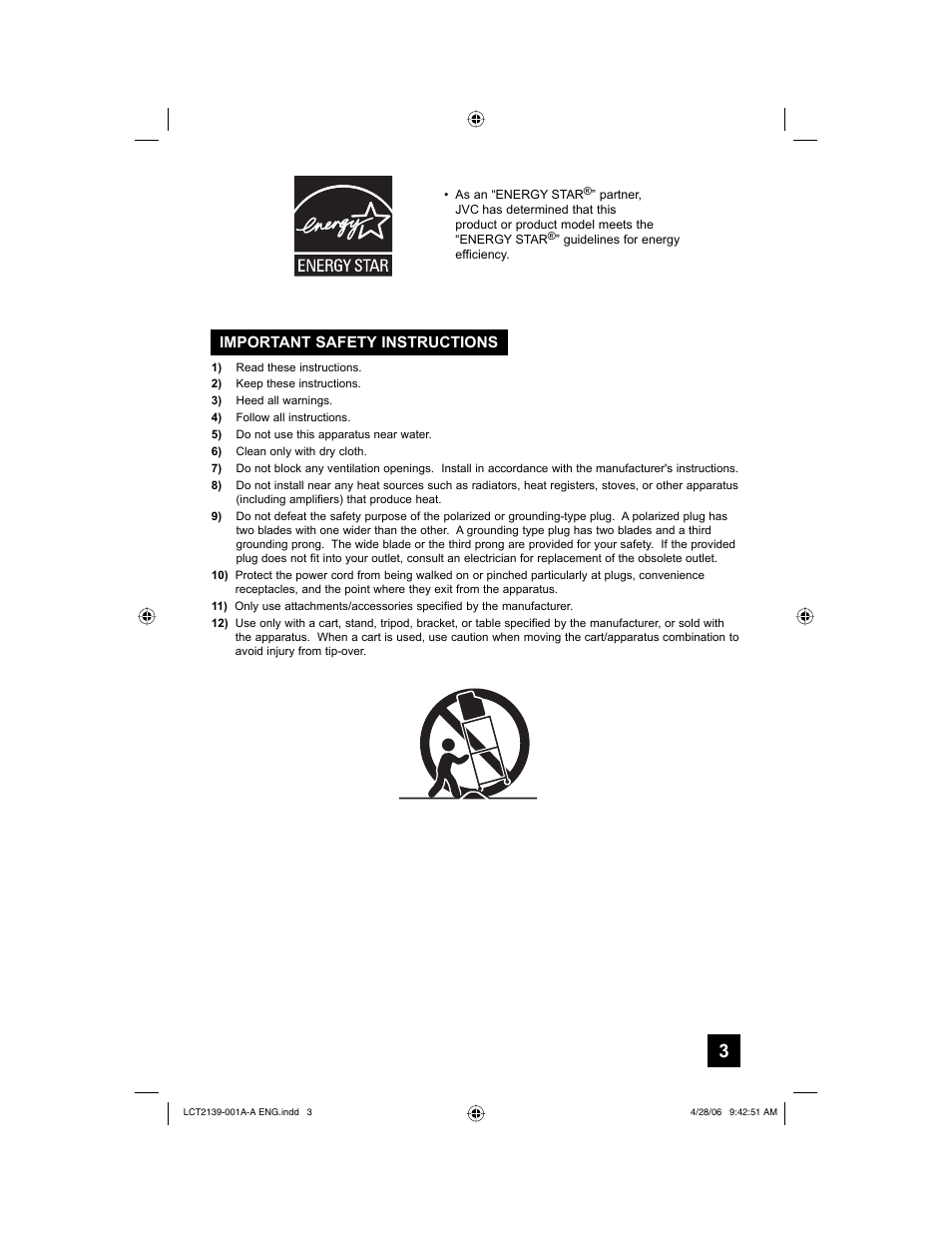 Important safety instructions | JVC HD-56GC87 User Manual | Page 3 / 80