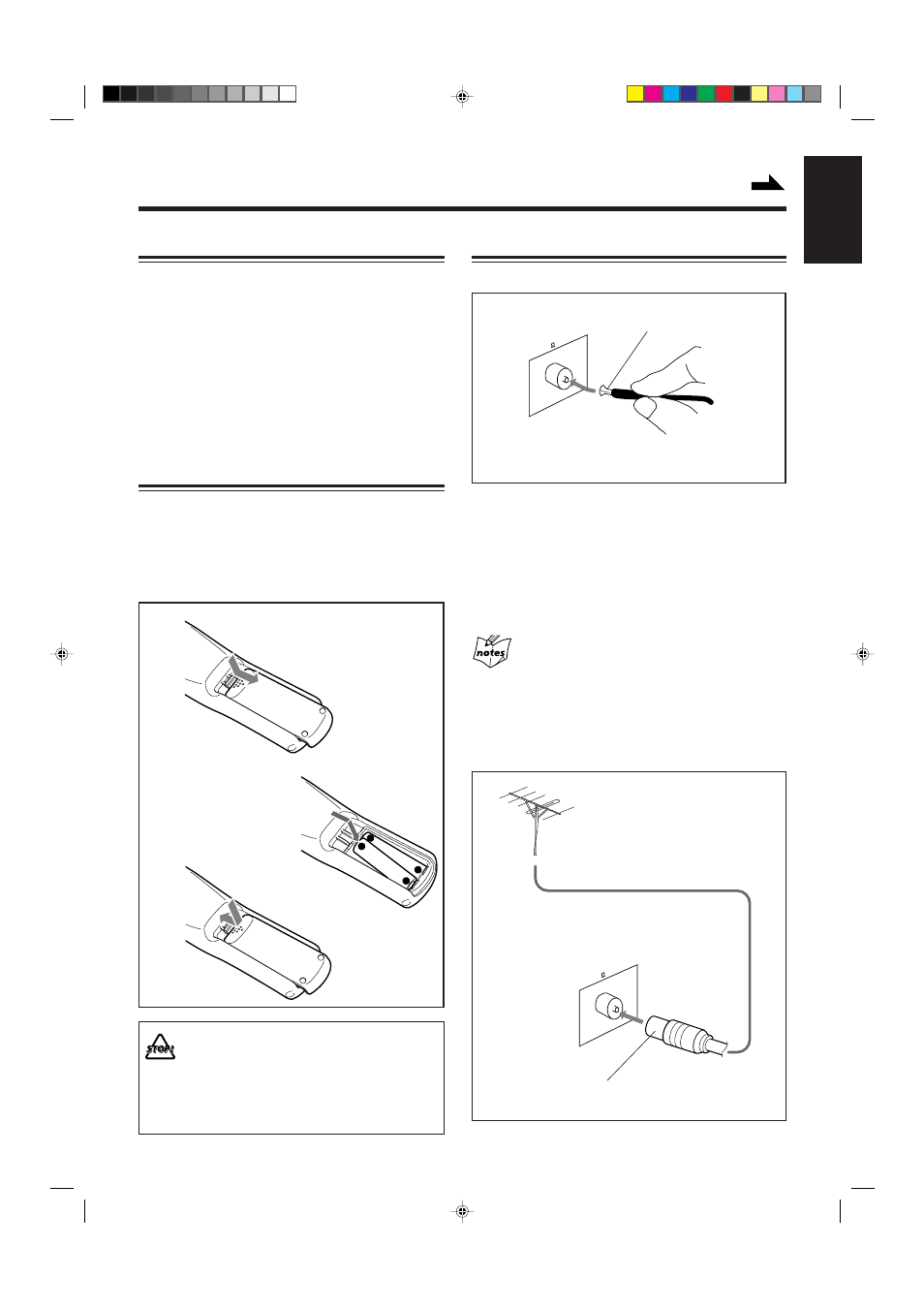 Getting started, Unpacking, Putting the batteries into the remote control | Connecting antennas | JVC CA-MXJ150R User Manual | Page 11 / 38