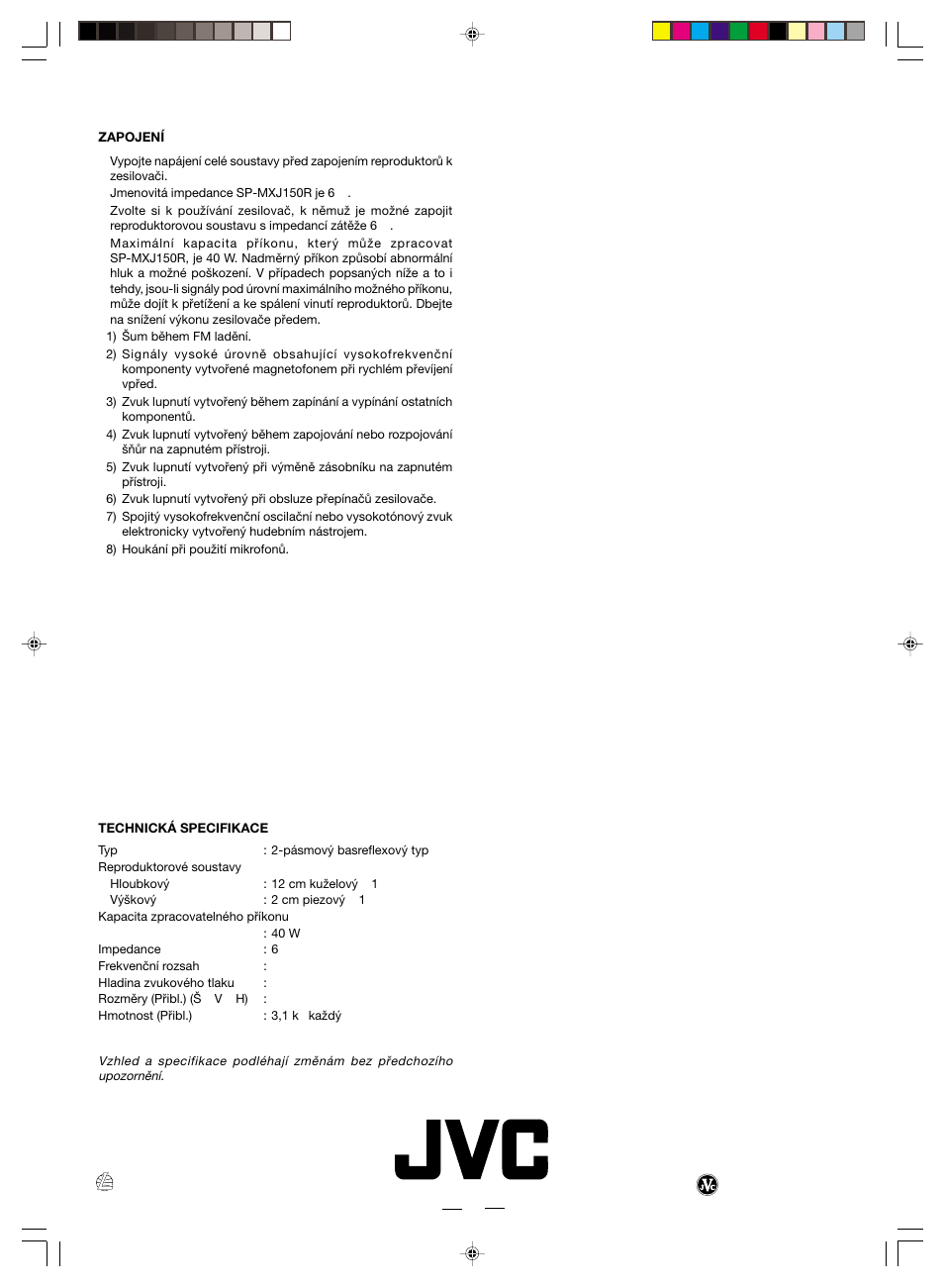 JVC CA-MXJ150R User Manual | Page 38 / 38