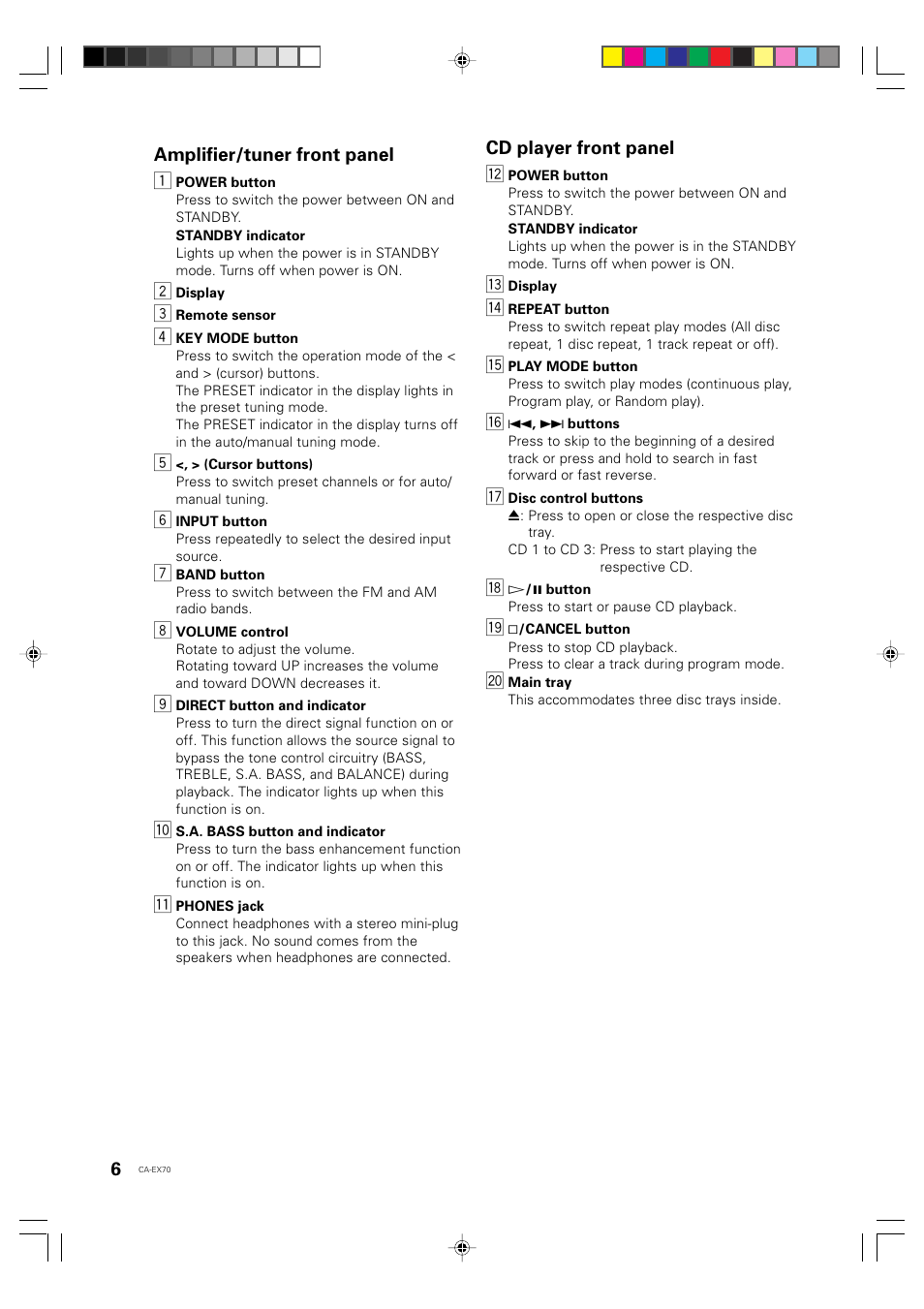 JVC CA-EX70 User Manual | Page 6 / 51