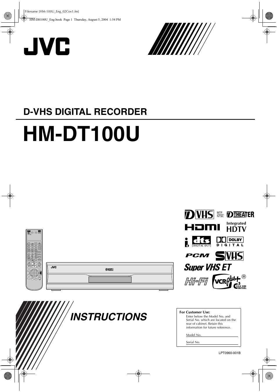 JVC HM-DT100U User Manual | 100 pages