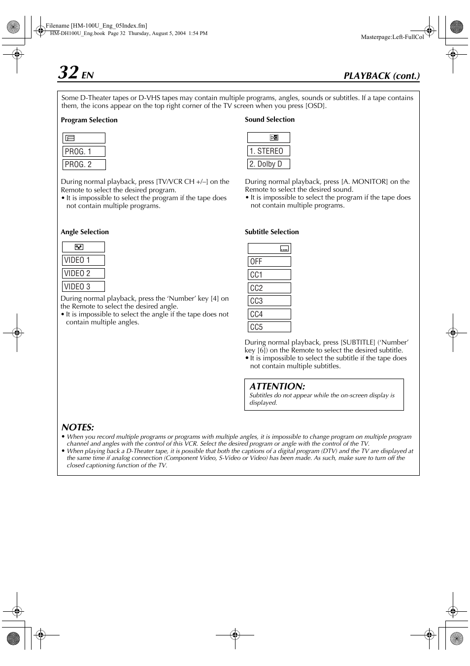 JVC HM-DT100U User Manual | Page 32 / 100