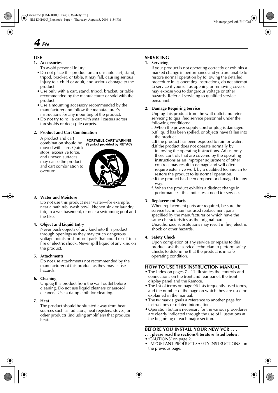 JVC HM-DT100U User Manual | Page 4 / 100
