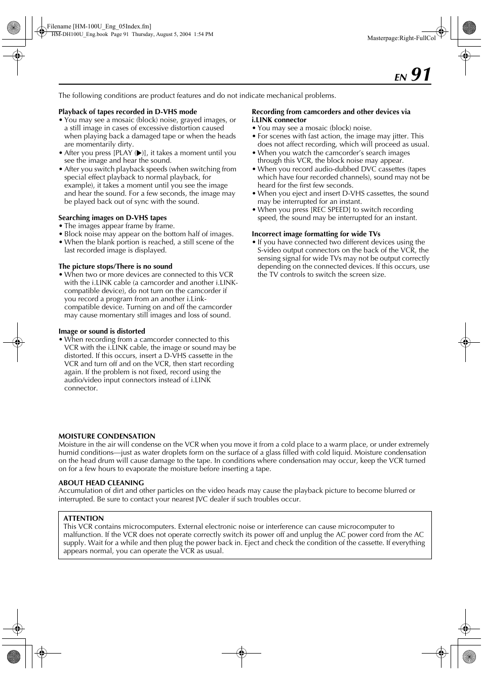 JVC HM-DT100U User Manual | Page 91 / 100