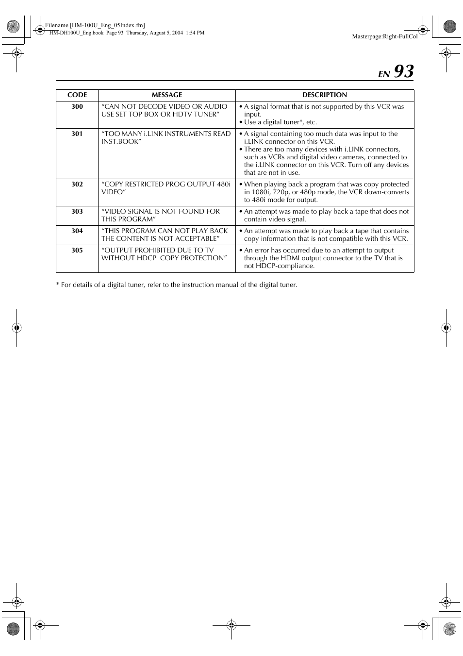 JVC HM-DT100U User Manual | Page 93 / 100
