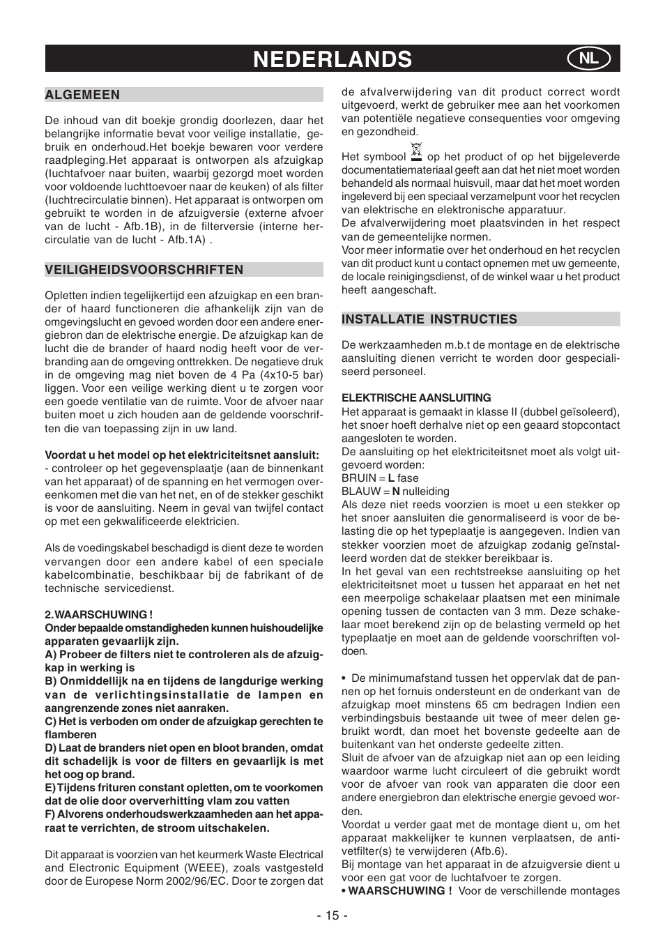 Nederlands | DeLonghi KC-RT90B User Manual | Page 15 / 40
