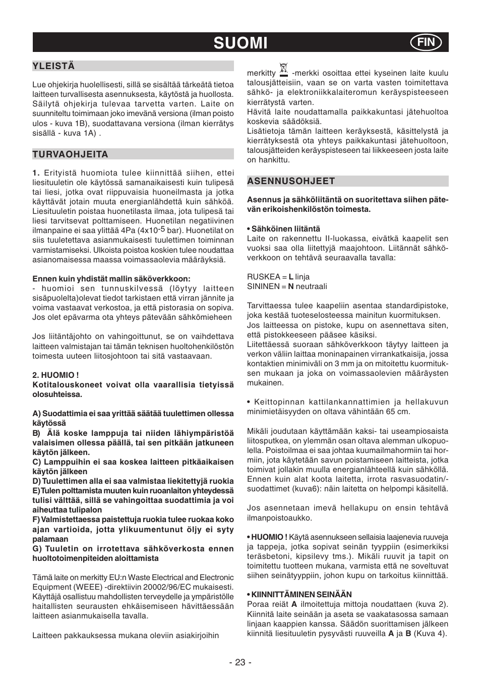 Suomi | DeLonghi KC-RT90B User Manual | Page 23 / 40