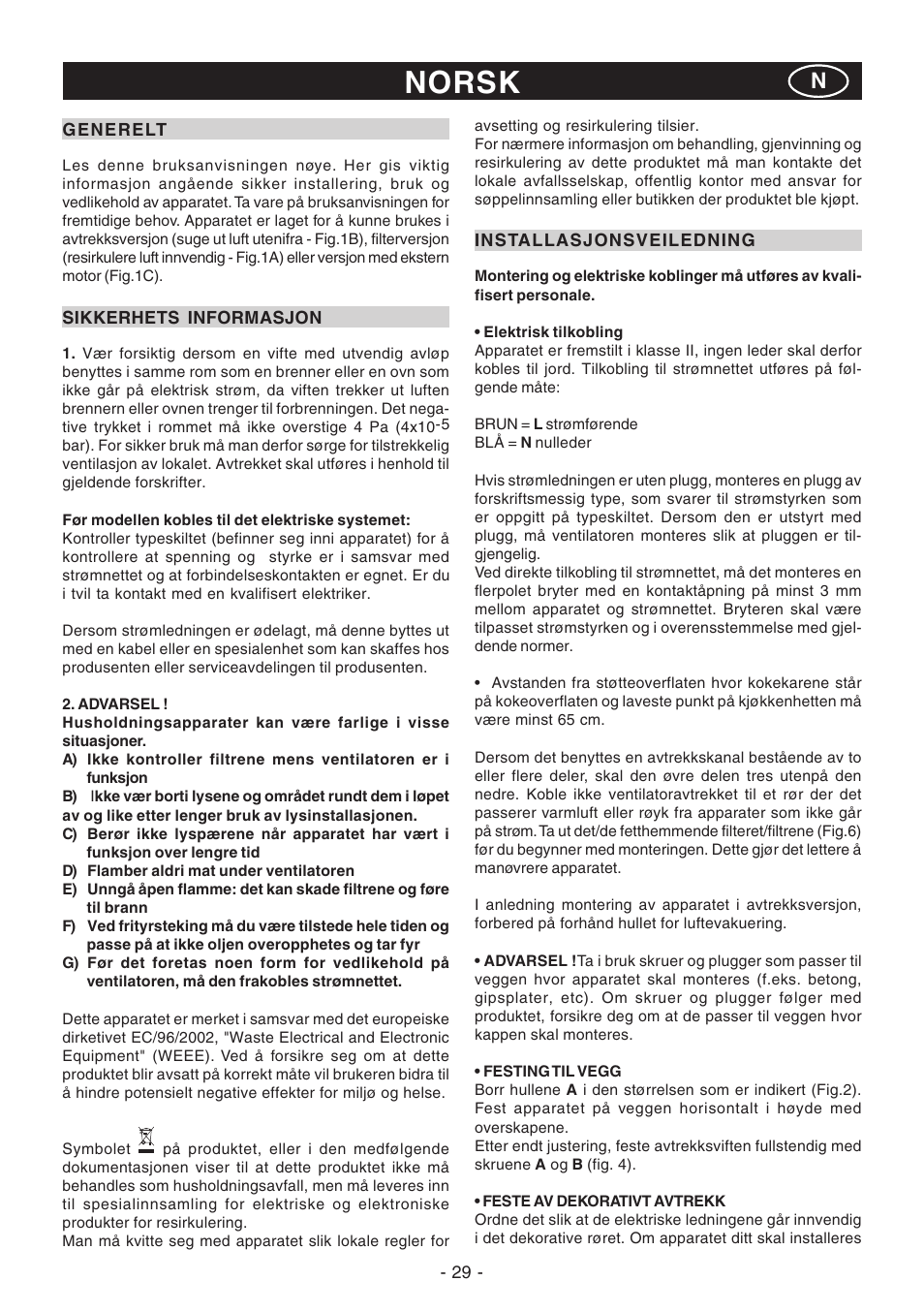 Norsk | DeLonghi KC-RT90B User Manual | Page 29 / 40