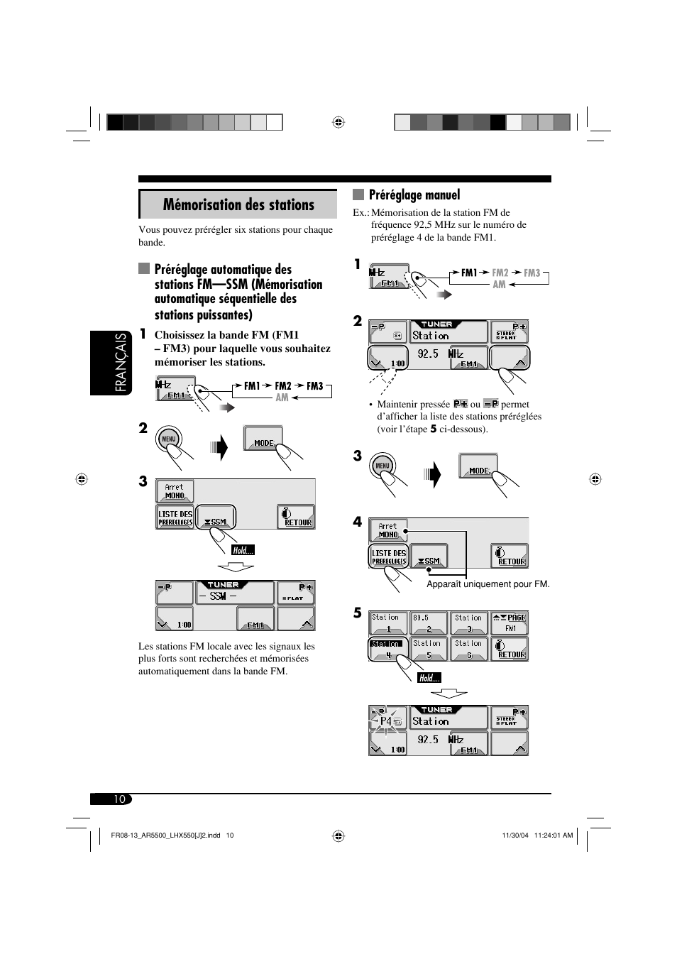 Mémorisation des stations | JVC KD-AR5500 User Manual | Page 106 / 147