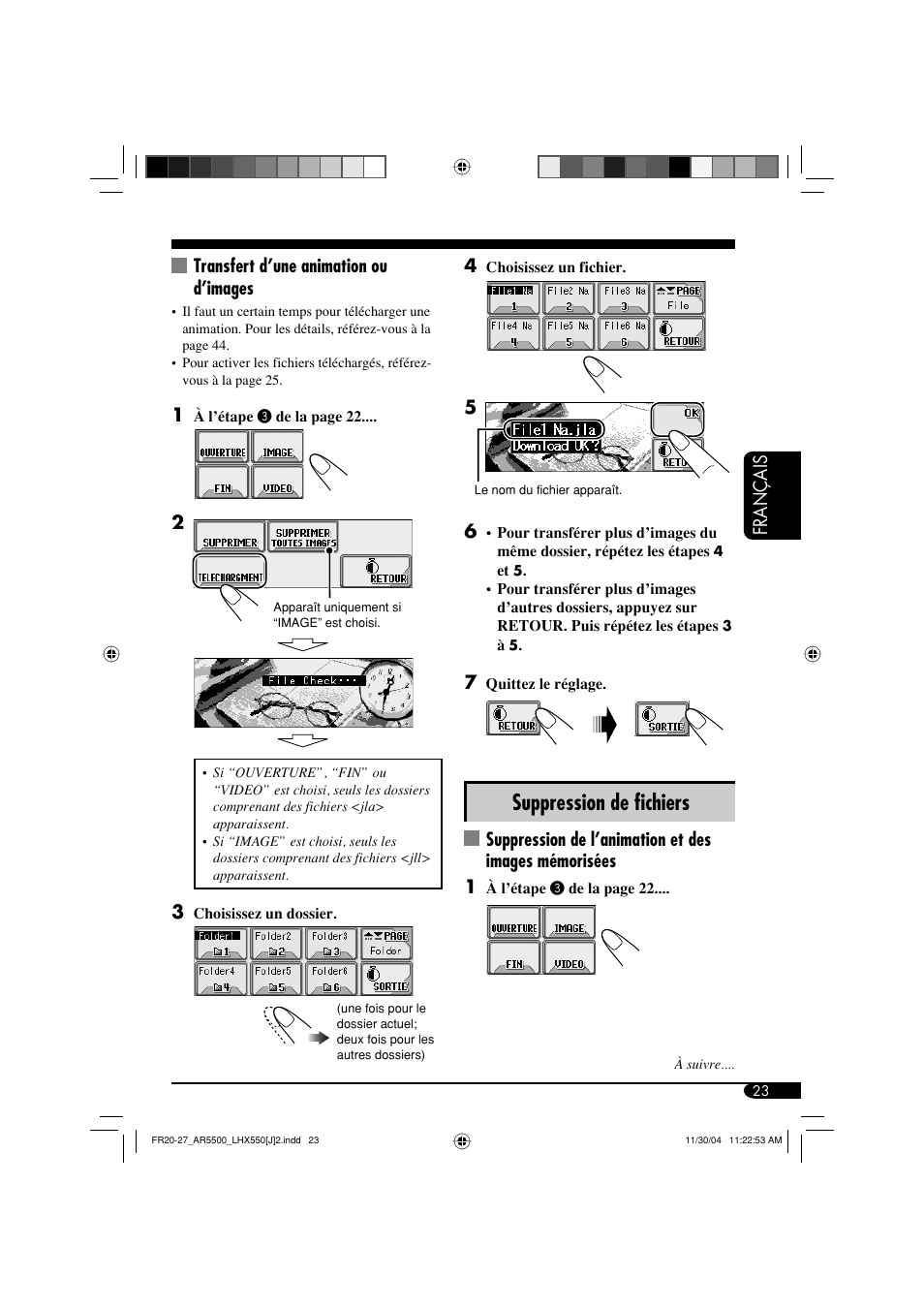 Suppression de fichiers | JVC KD-AR5500 User Manual | Page 119 / 147